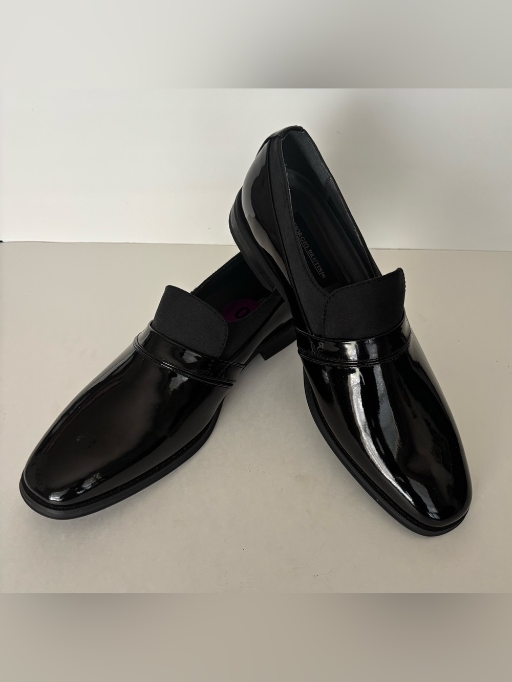 Giorgio Brutini Men's Glossy Black Slip-On Loafers